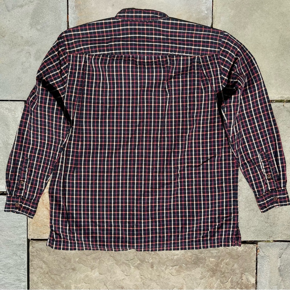 Y2k Square Pattern Plaid Knit Button Down Shirt - image 2